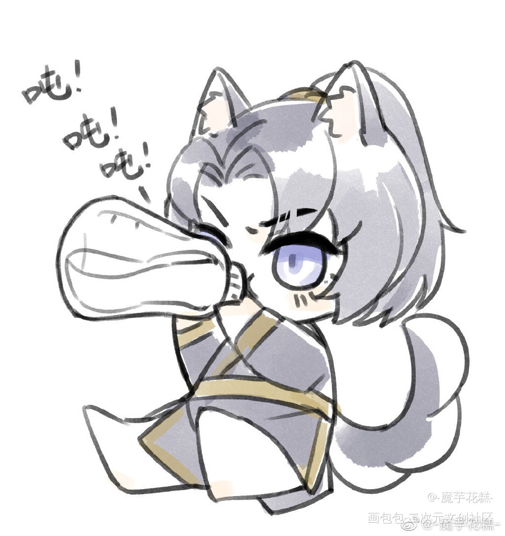_二哈和他的白猫师尊燃晚墨燃Q版同人绘画作品