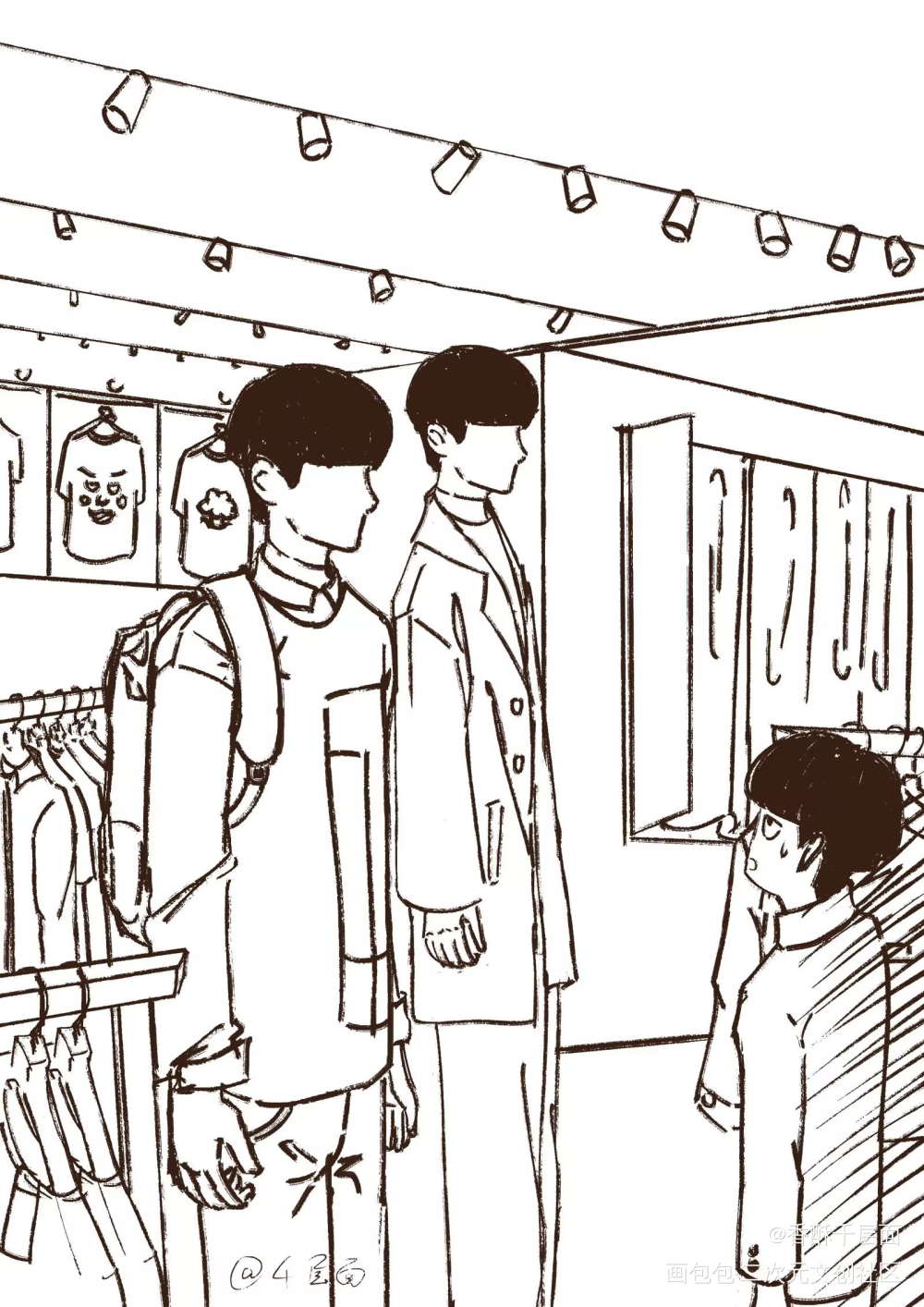 mob逛服装店碰到了mob们_灵能百分百绘画作品
