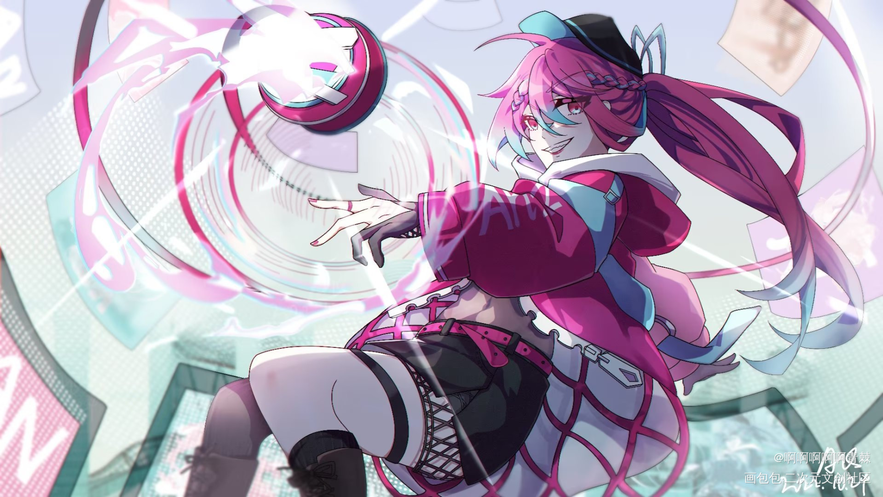 溜溜球系列三—螺旋轨迹_个人设计插画创意原创角色插画二次元板绘绘画作品