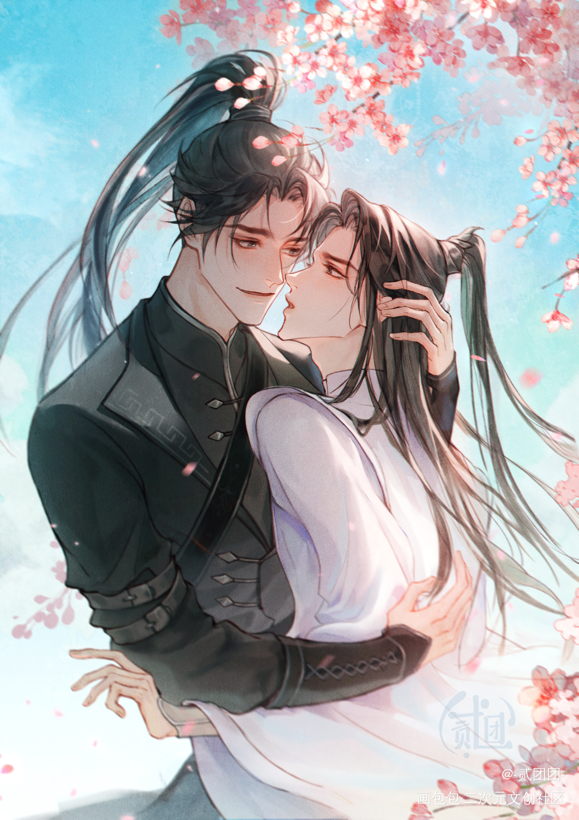 - 春花秋月可一醉 -_二哈和他的白猫师尊燃晚墨燃楚晚宁绘画作品