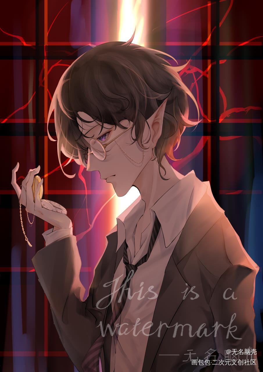 【恶魔系列】木柯_我在惊悚游戏里封神板绘涂插画木柯板绘插画摸鱼绘画绘画作品
