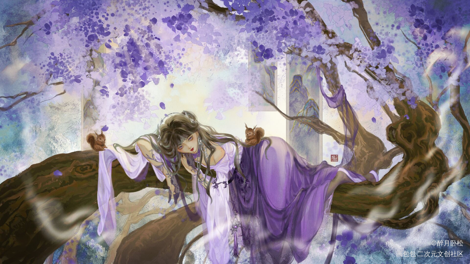 花萝卜😋_剑网3万花古风同人绘画作品