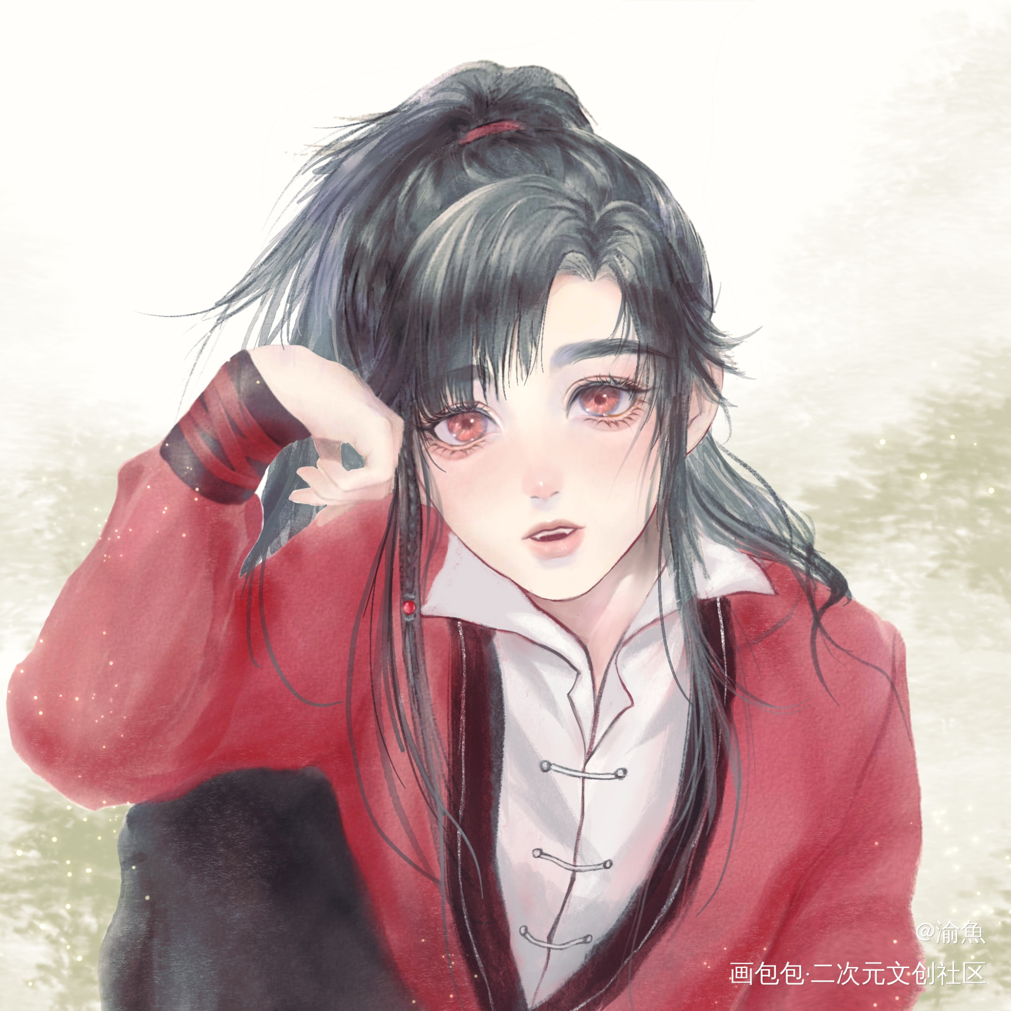 正太花城_天官赐福花怜花城古风半厚涂水彩头像绘画绘画作品