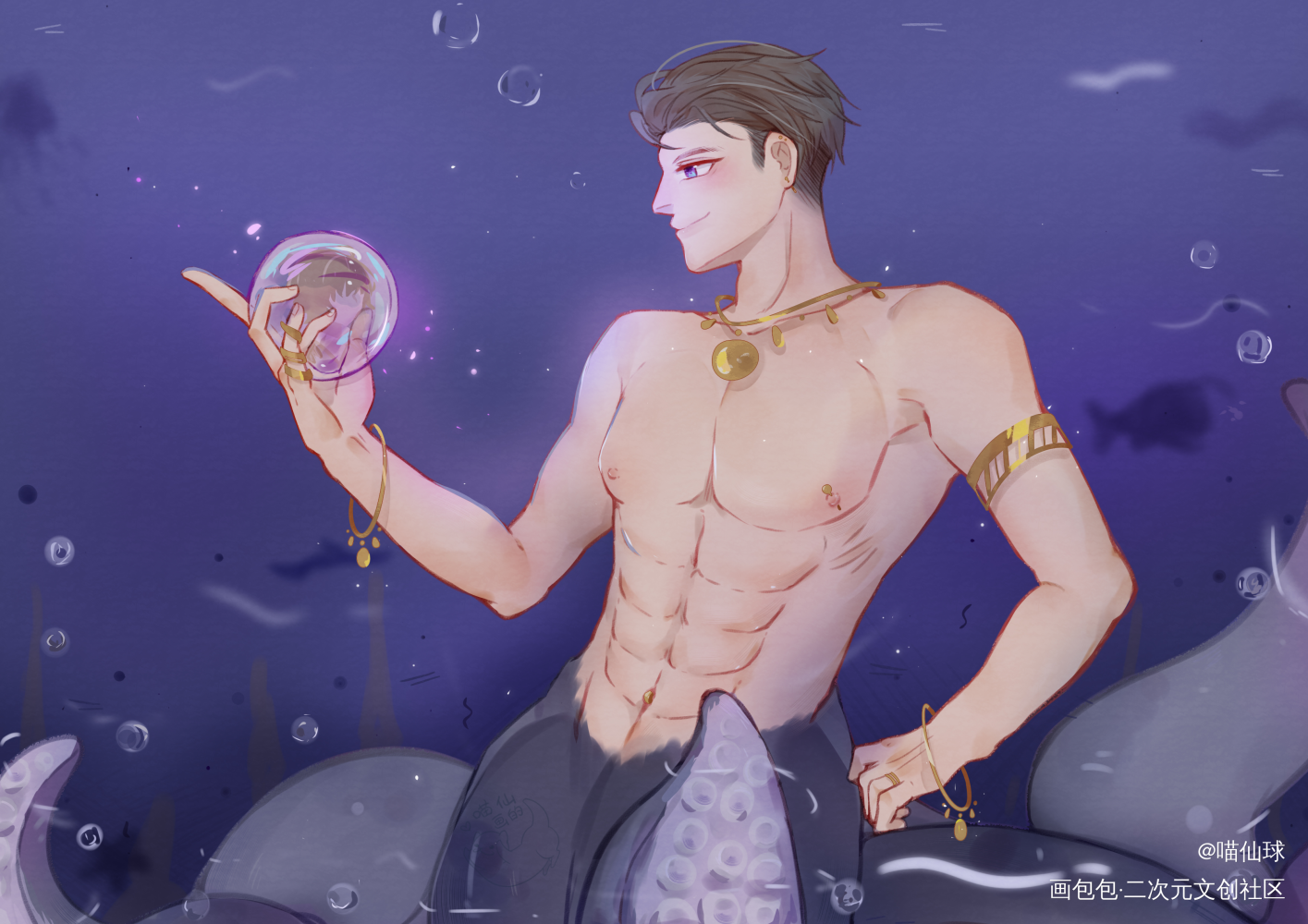 私设海妖群_娘娘腔188男团绘画作品