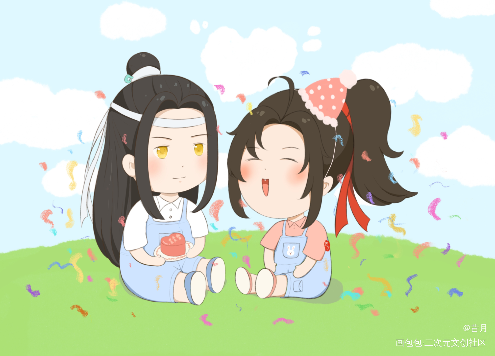小羡生日快乐🎊🎂_魔道祖师忘羡Q版绘画作品