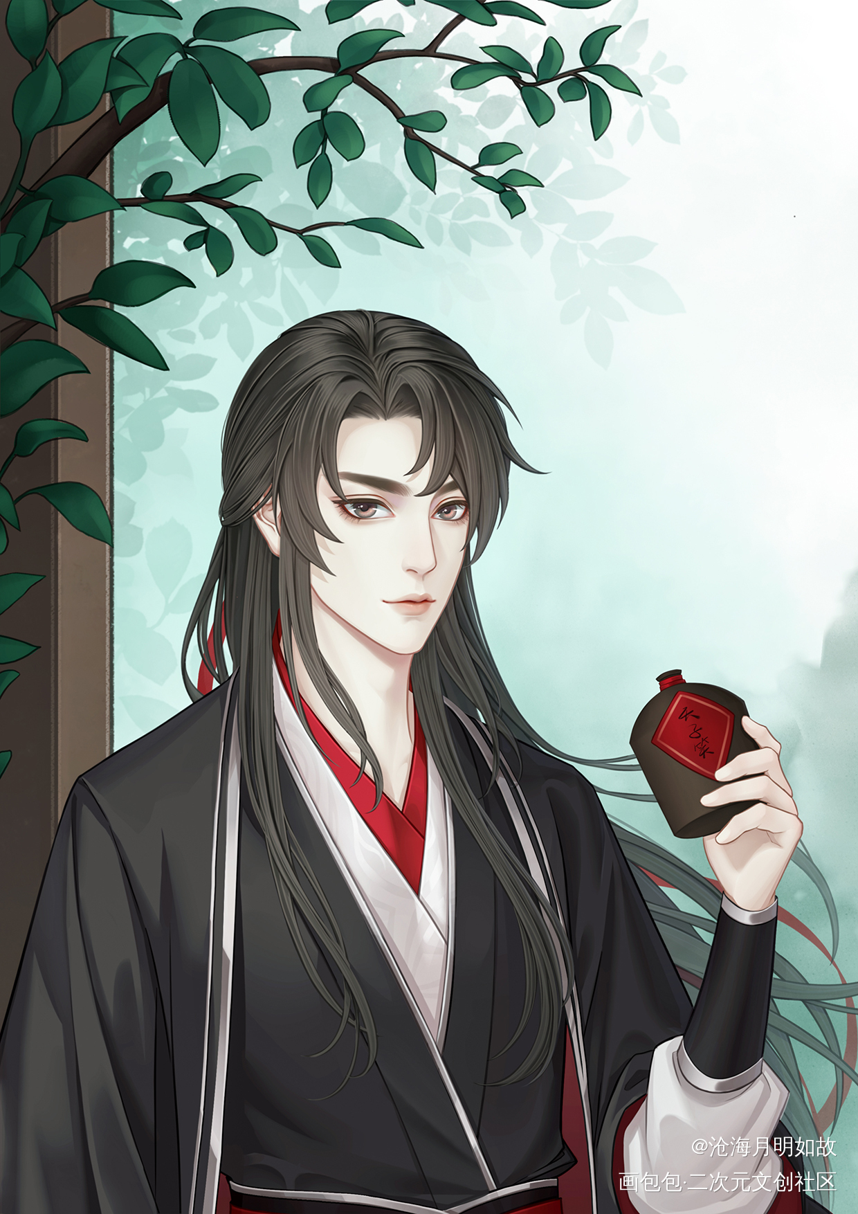 魏无羡生贺图_魔道祖师忘羡蓝忘机魏无羡绘画作品