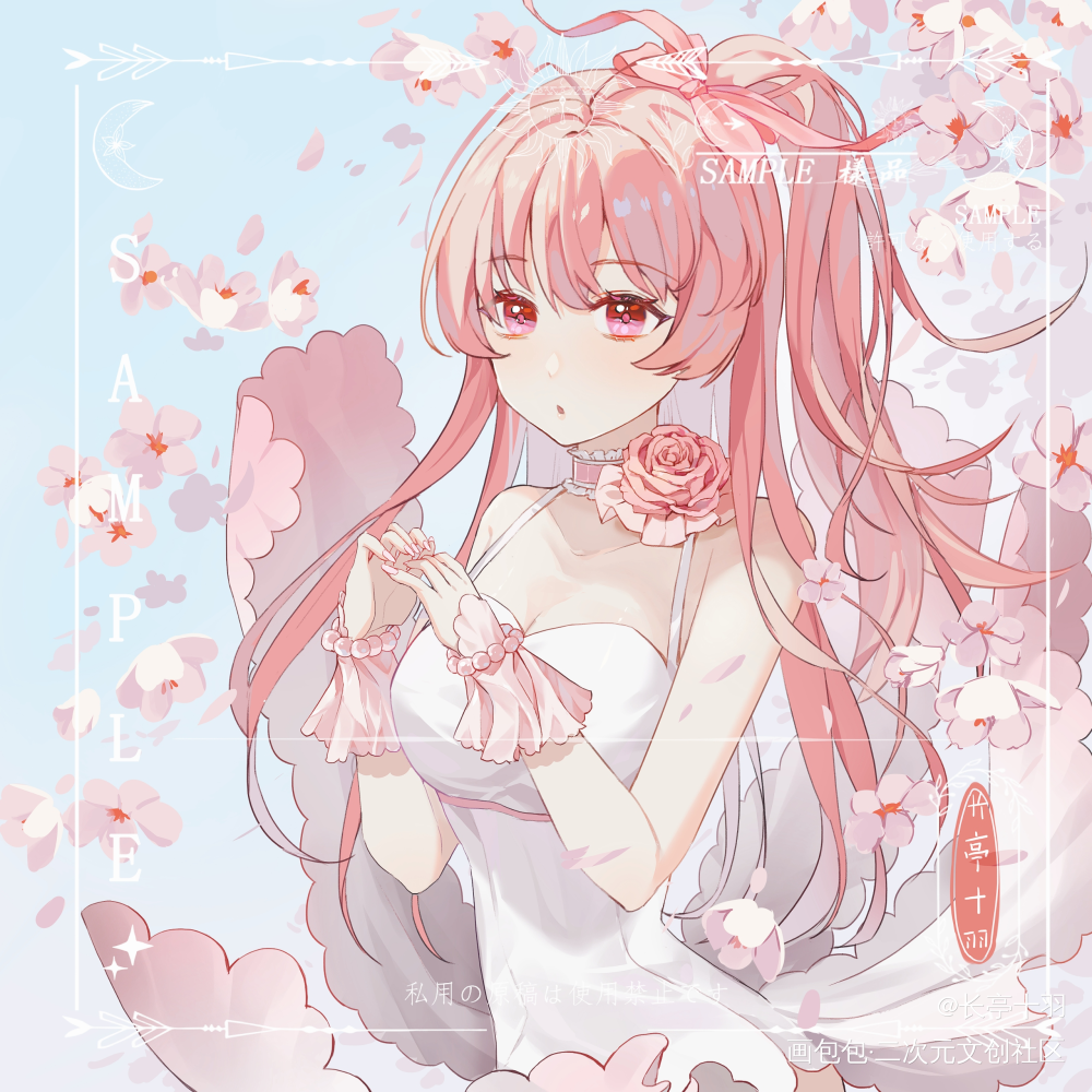 樱花和女孩子_我要上首推插画同人绘画作品