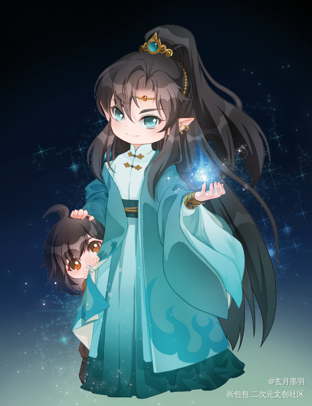 _天官赐福戚容绘画作品