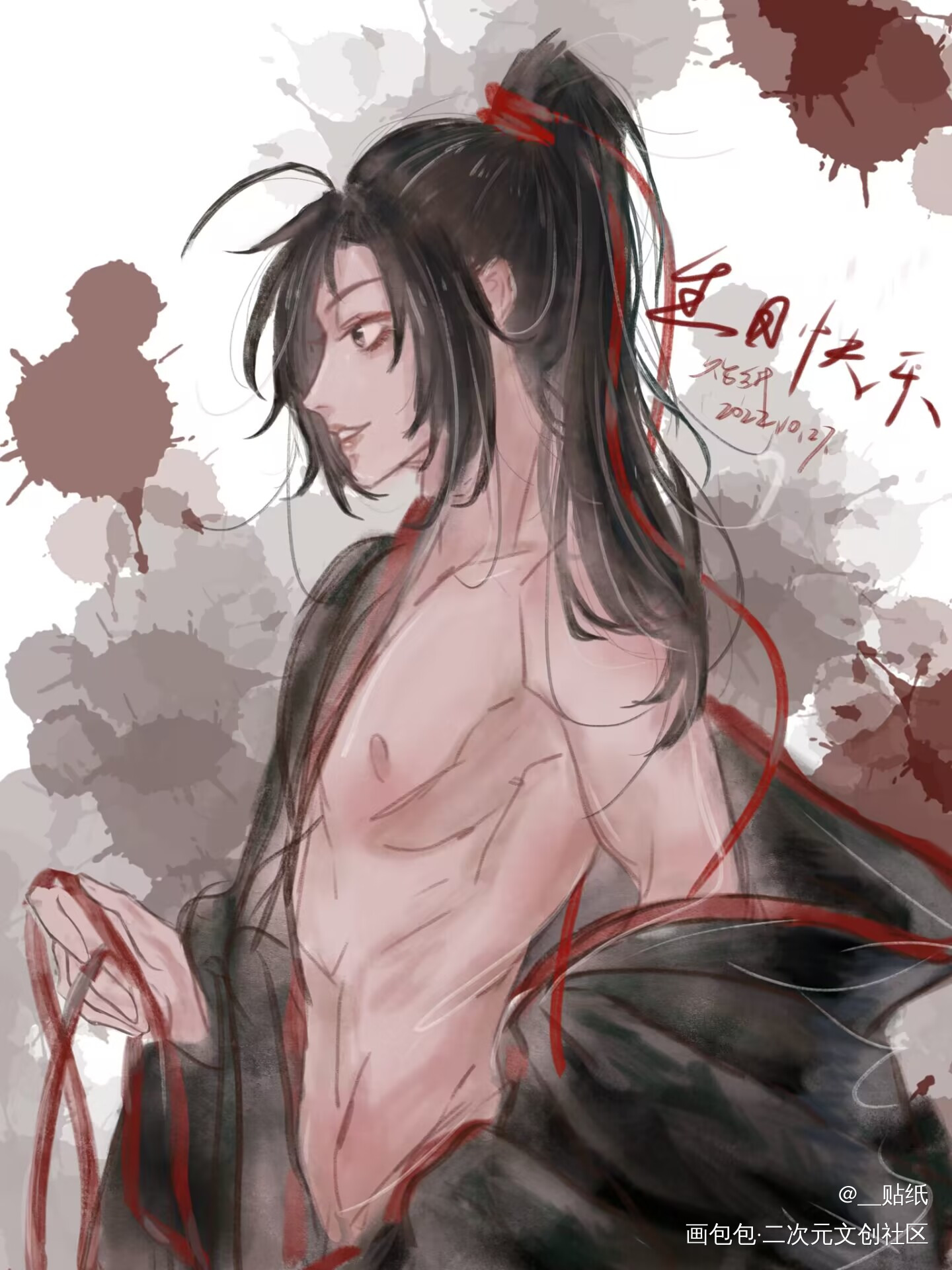 羡羡1031生日快乐_魔道祖师魏无羡绘画作品