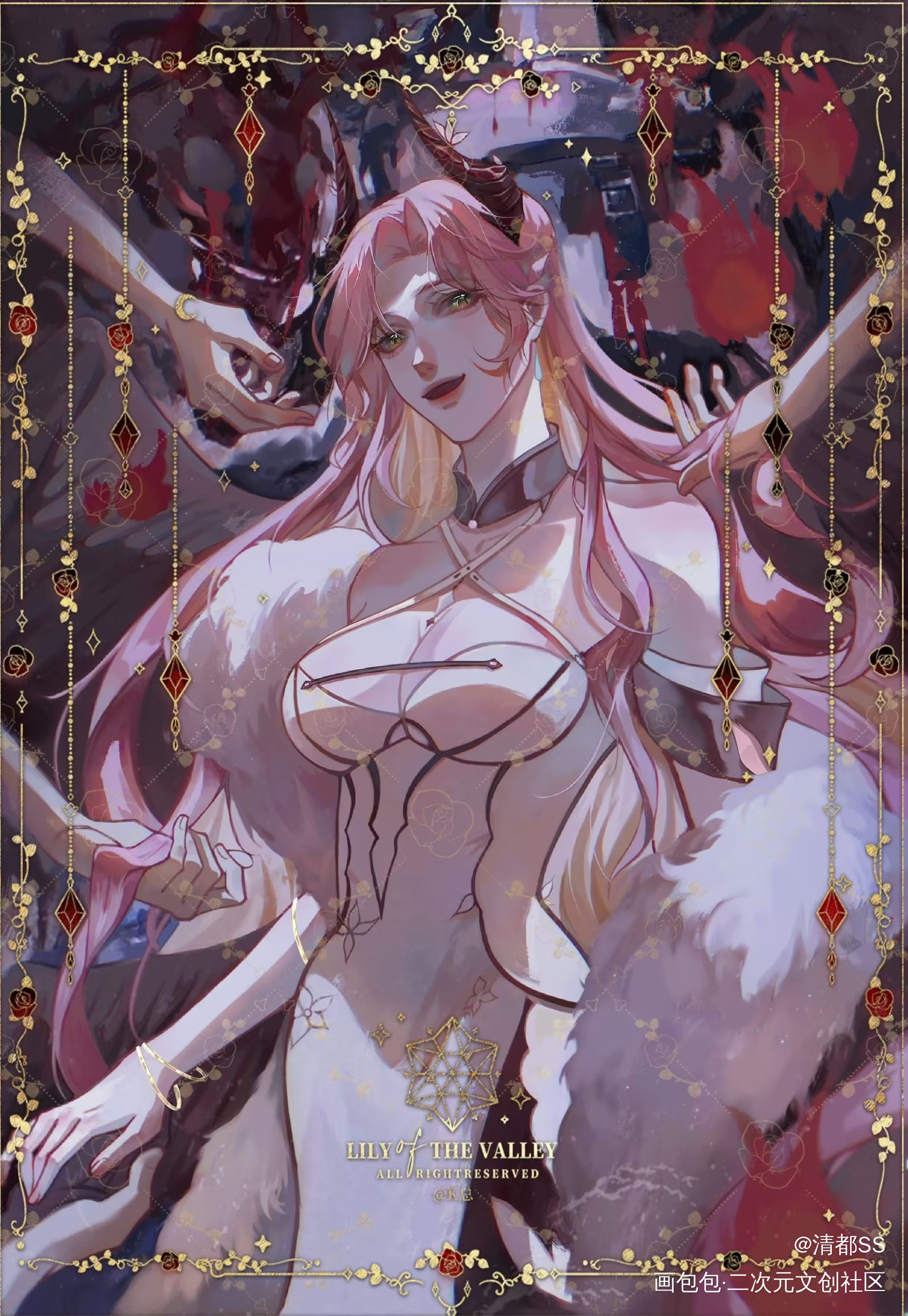 簇拥_板绘涂插画oc绘画作品
