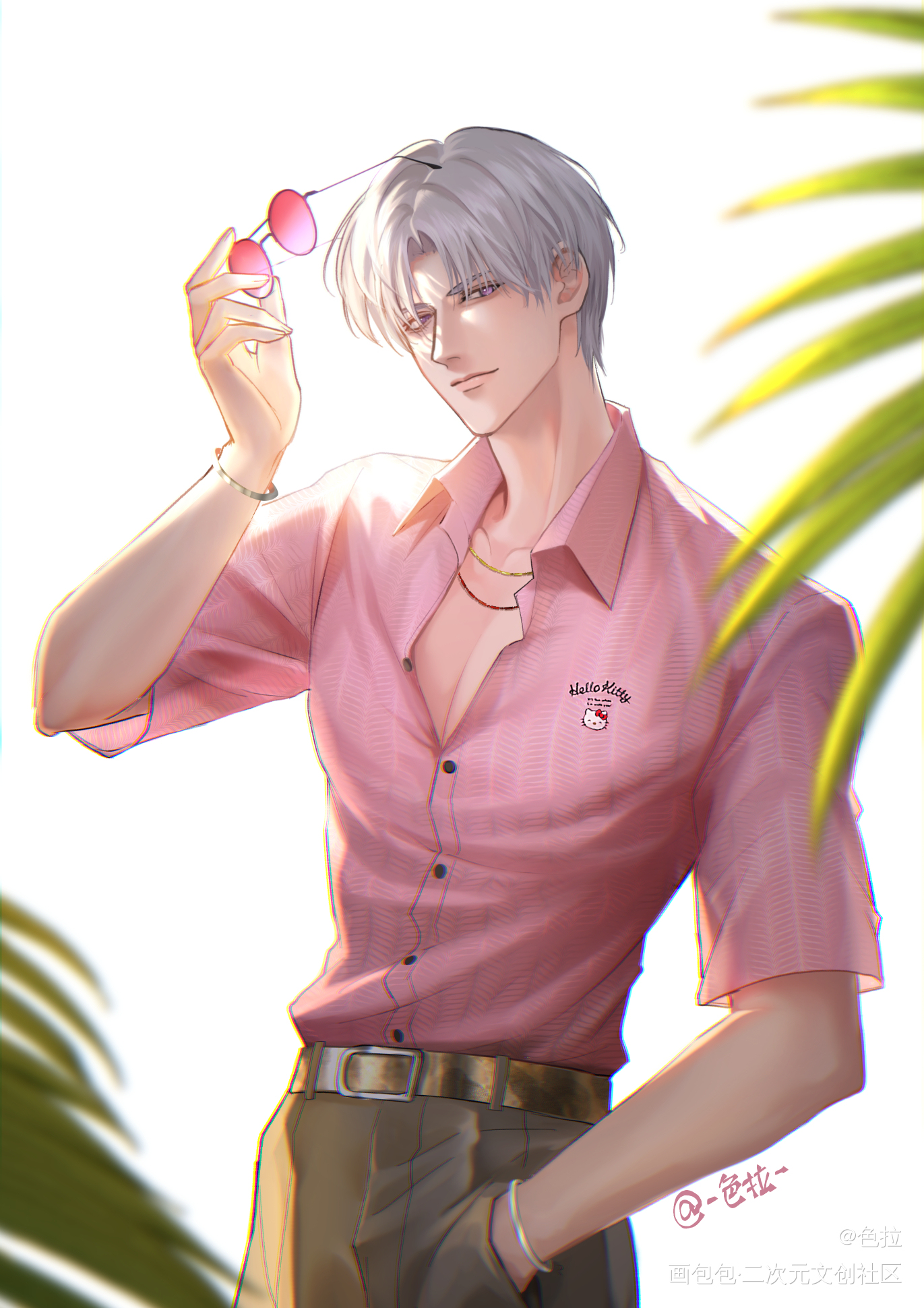 PINK CHARLIE_光与夜之恋查理苏绘画作品