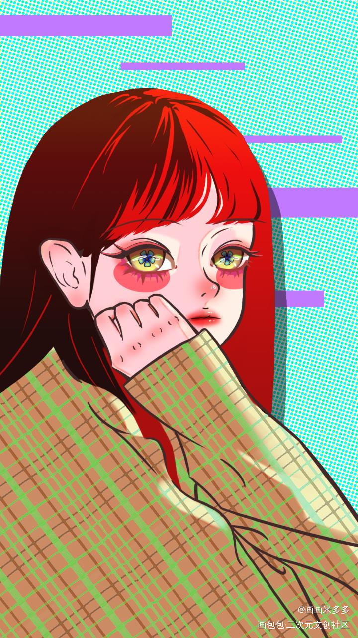 021_手绘平涂日系头像人物头像绘画作品