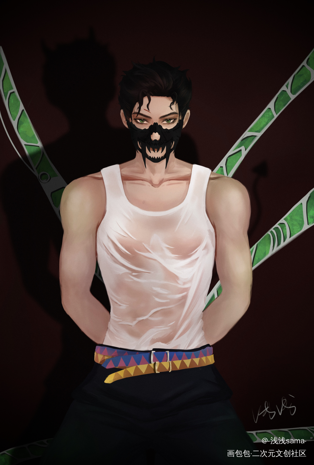 HALLOWEEN!_JOJO的奇妙冒险承花空条承太郎JOJO绘画作品