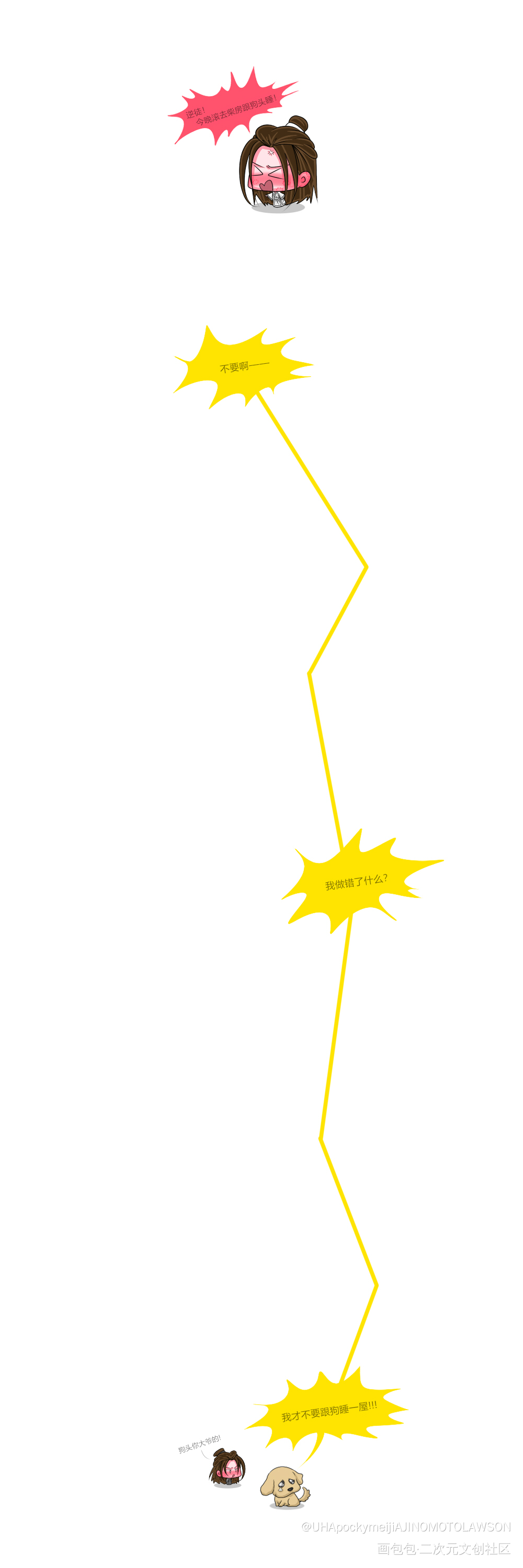 谁更狗一些呢？_二哈和他的白猫师尊燃晚踏仙君墨燃楚晚宁Q版绘画作品