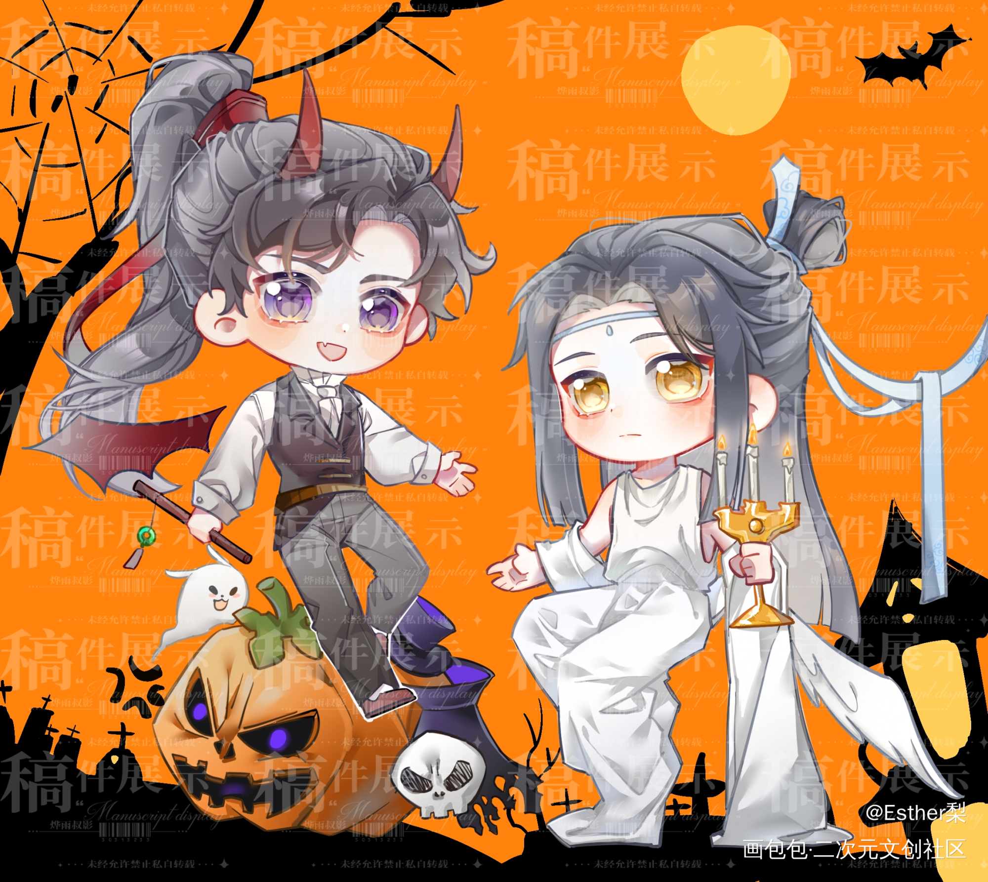 万圣节快乐_魔道祖师忘羡绘画作品