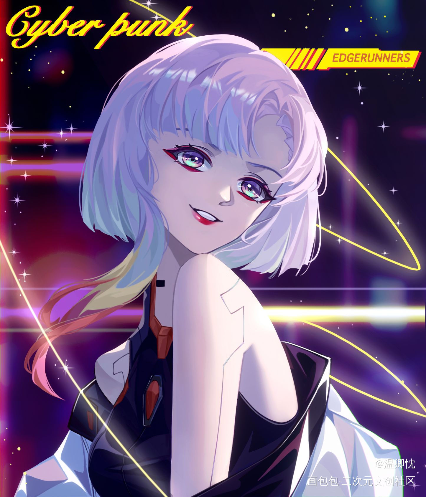 Lucy_赛博朋克赛博朋克边缘行者绘画作品