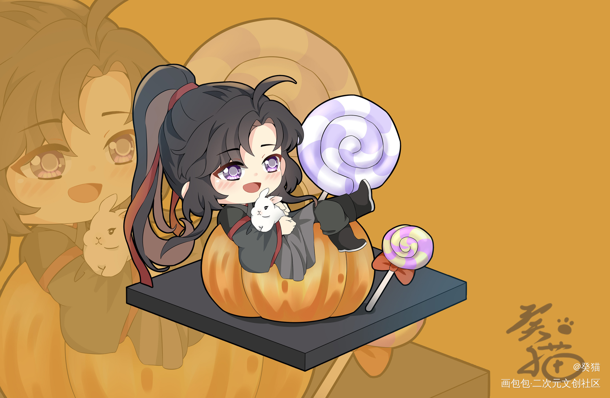 魔道祖师—羡羡生日 万圣节_魔道祖师忘羡蓝忘机魏无羡魏无羡1031生日快乐绘画作品