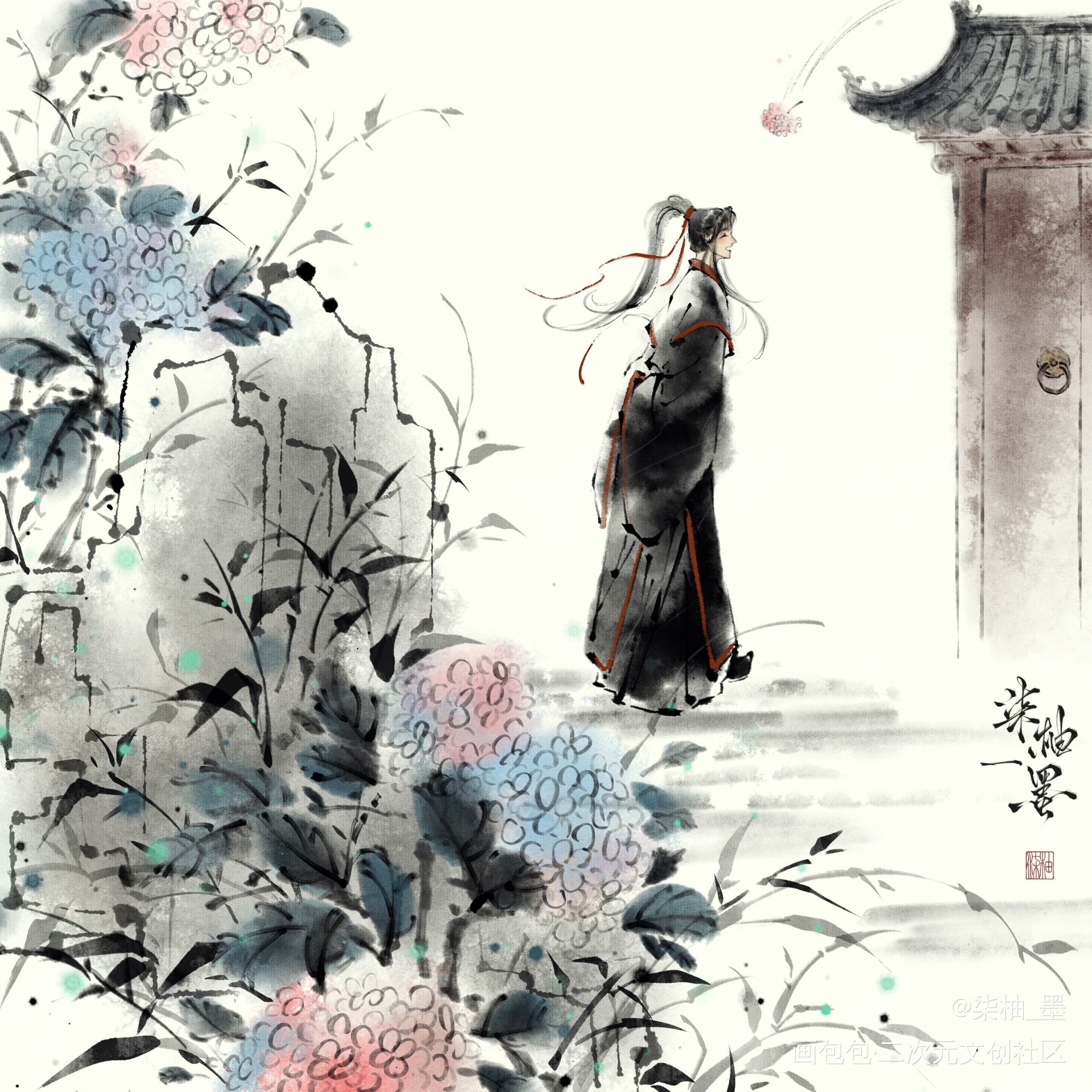 莳花女：你不要过来啊！！！！_魔道祖师魏无羡绘画作品