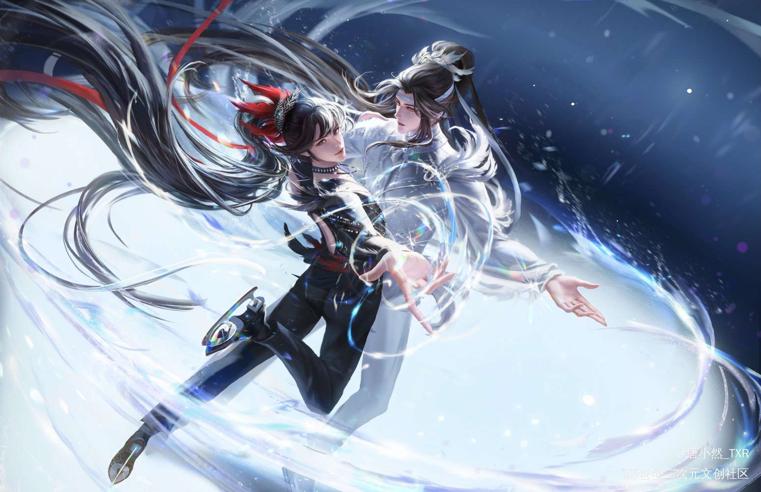 冰舞忘羡_魔道祖师忘羡魏无羡厚涂绘画作品
