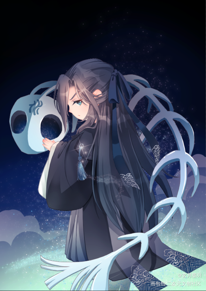 黑水沉舟_天官赐福贺玄黑水沉舟绘画作品