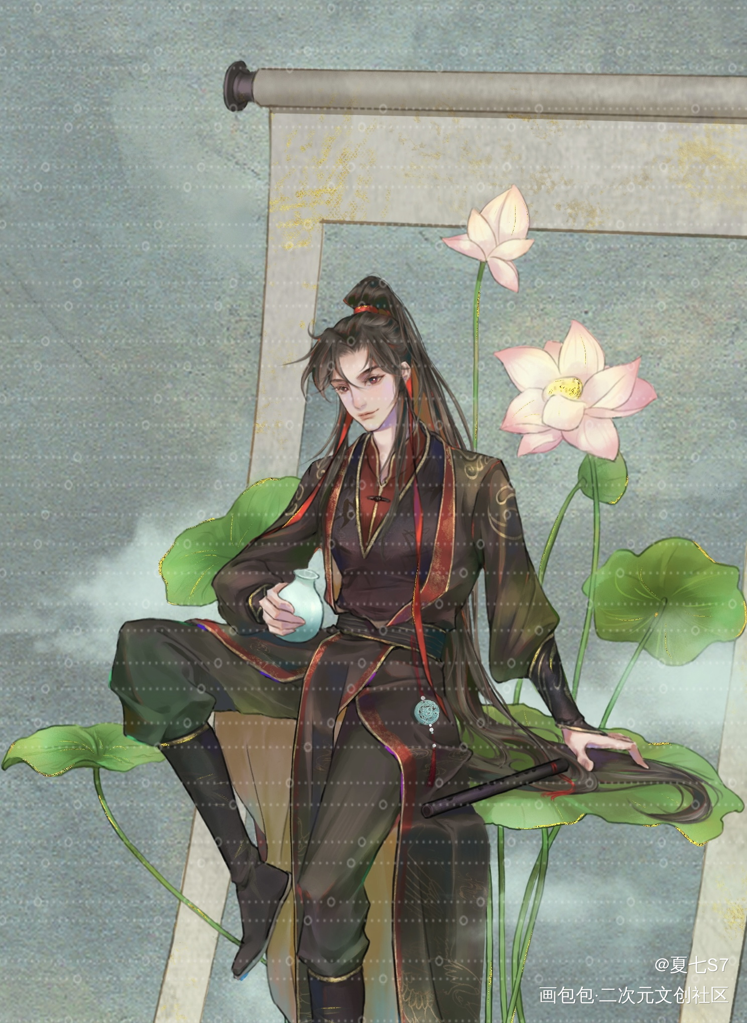 羡羡生日贺图_魔道祖师忘羡板绘涂绘画作品
