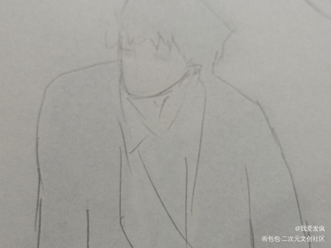 吴邪的沉默瞬间_盗墓笔记铅笔黑白简笔绘画作品