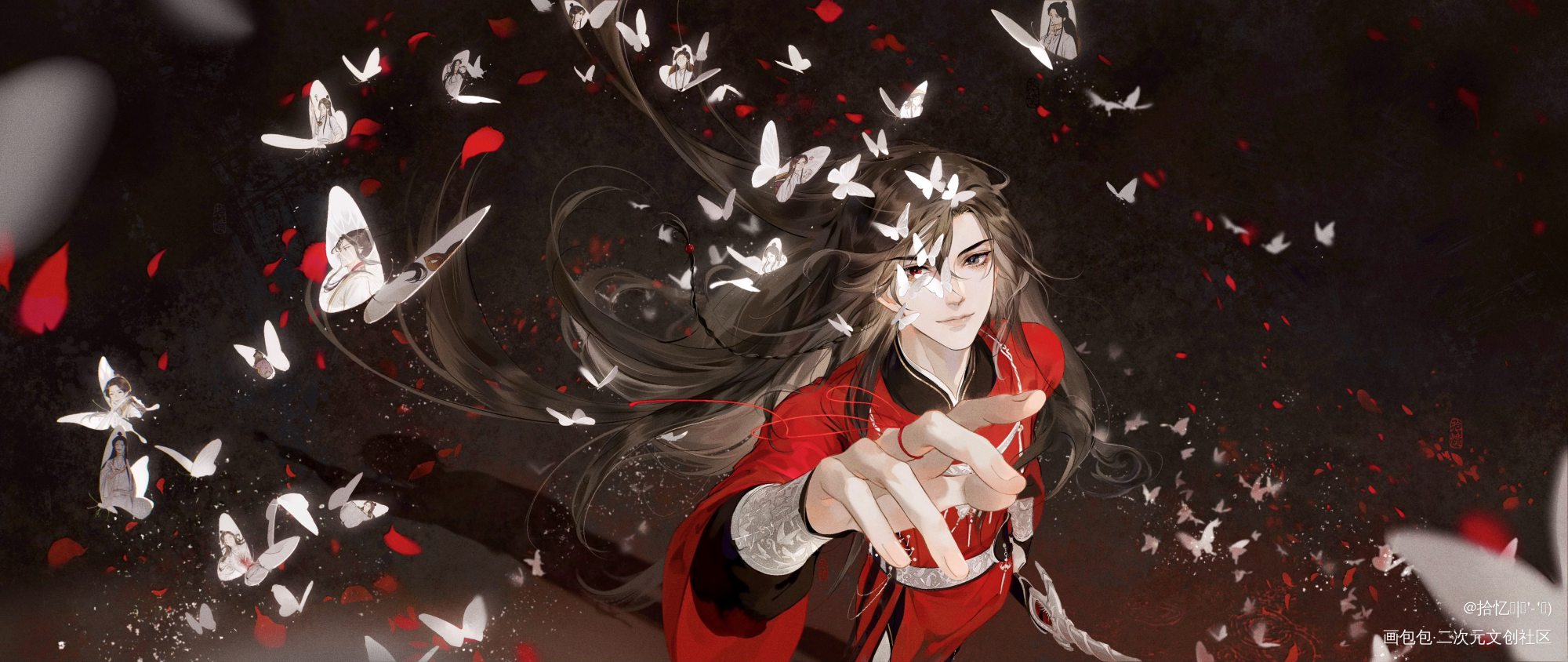 入目无他人，四下皆是你_天官赐福花怜绘画作品