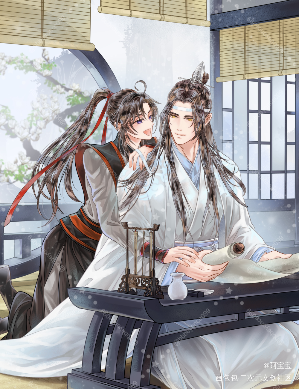 大叽小羡_魔道祖师忘羡蓝忘机魏无羡绘画作品