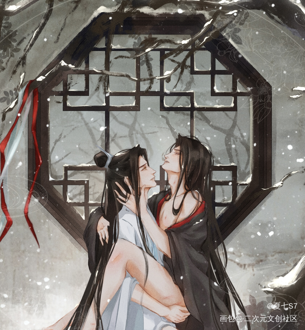 氛围感雪地do_魔道祖师忘羡板绘涂绘画作品