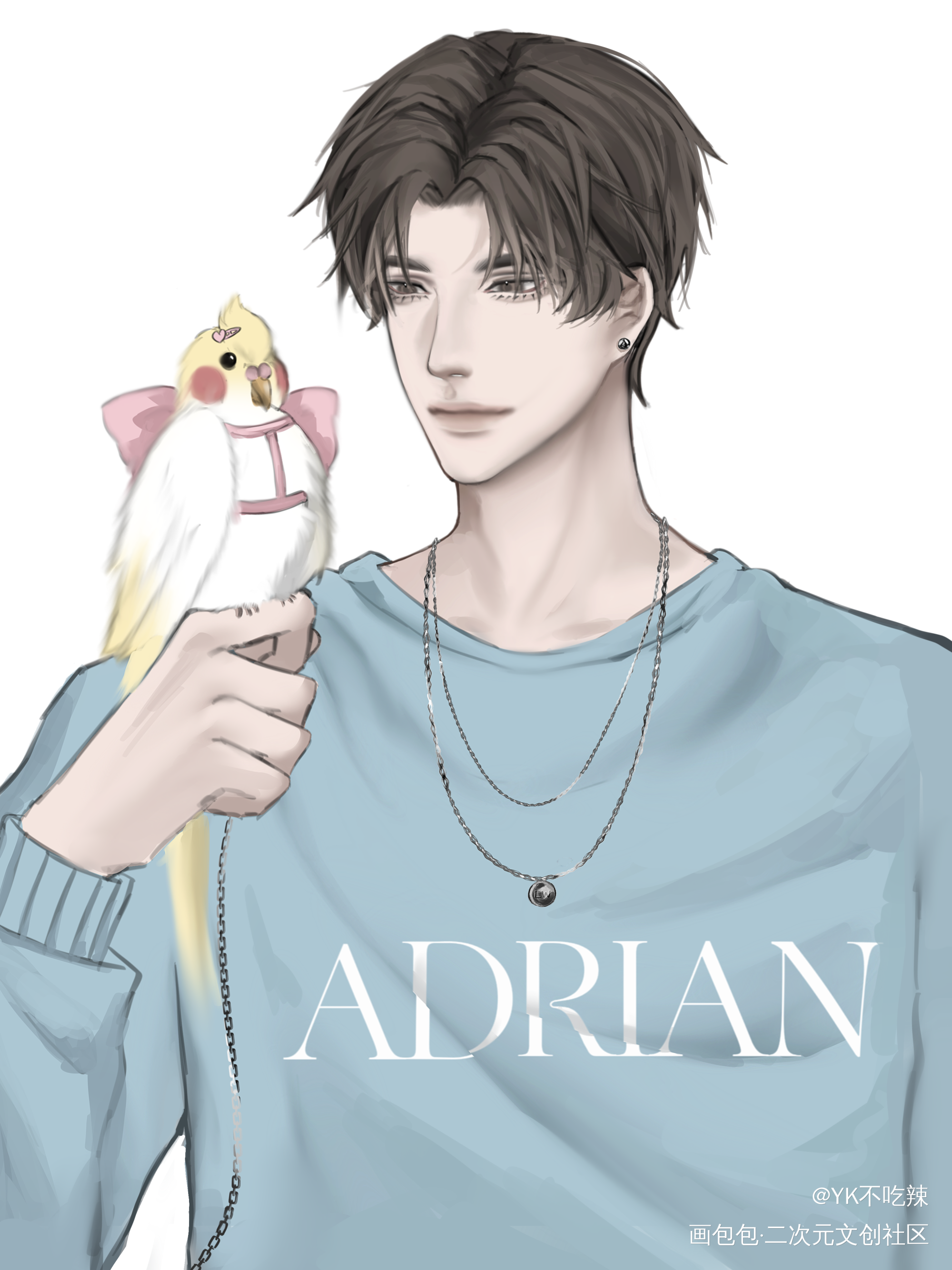 哪来的小鹦鹉~~~~(>_<)_附加遗产188男团洛温板绘涂绘画作品