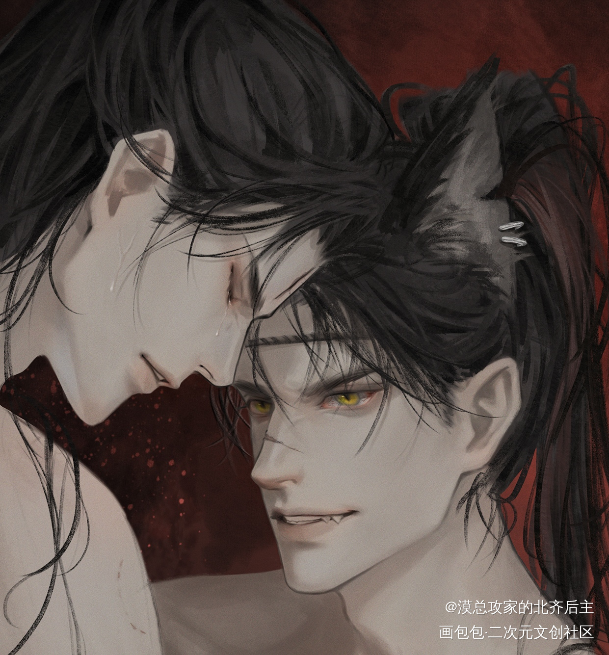 沉戬‖舅舅一手带大的狼崽子_新神榜杨戬杨戬沉戬沉香绘画作品