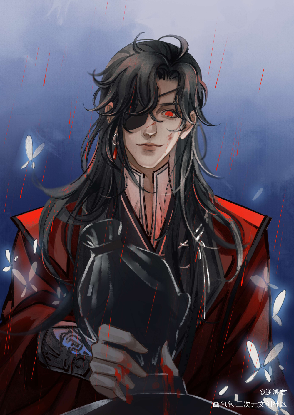 血雨探花_天官赐福花城古风绘画作品