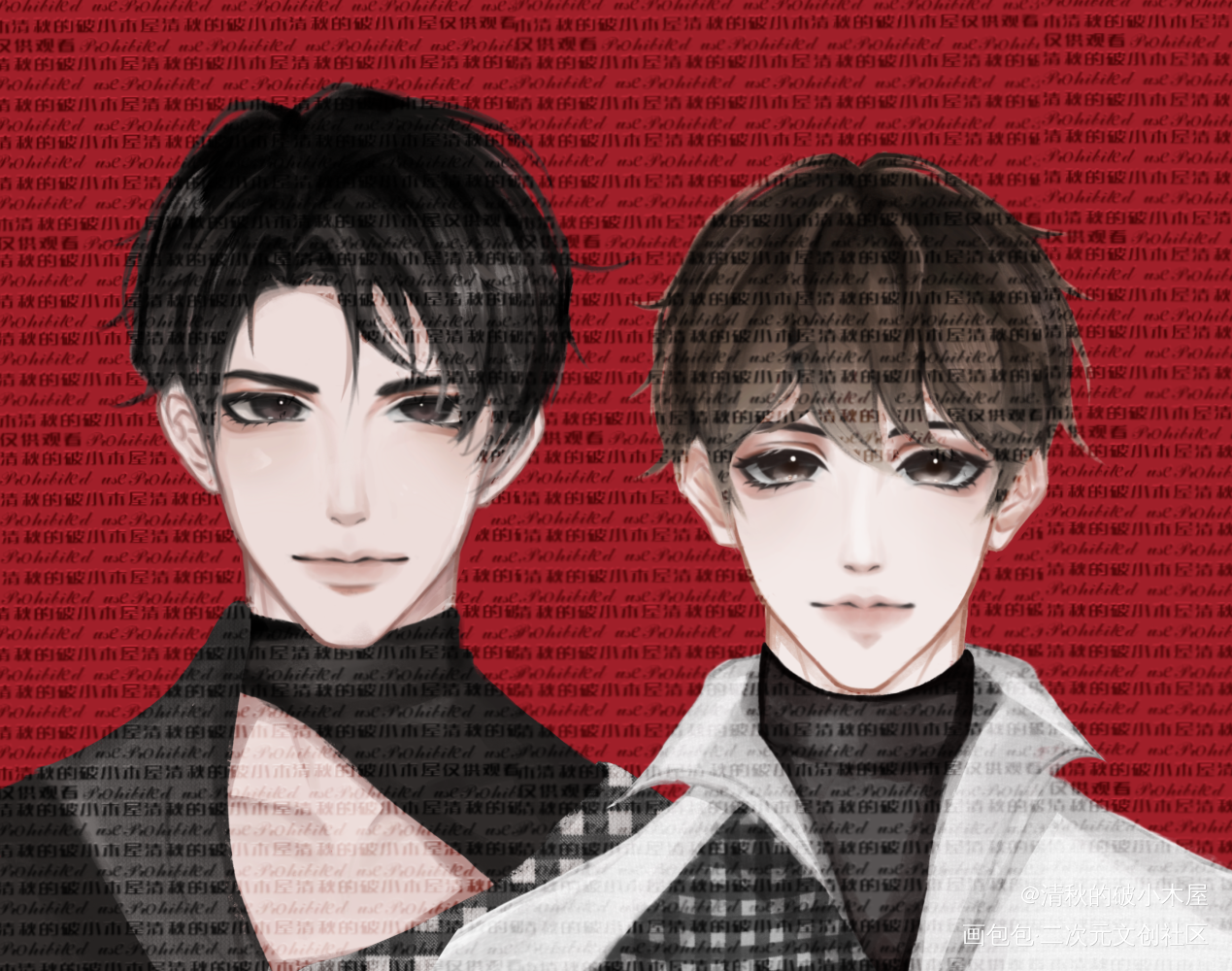群秀·证件照_娘娘腔188男团绘画作品