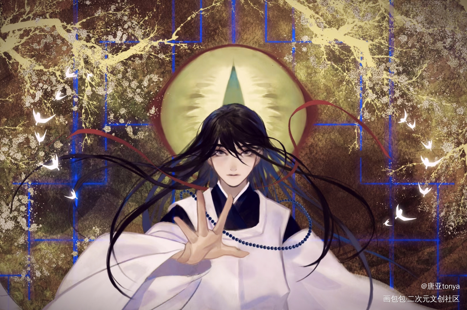 祭服柳～_我在惊悚游戏里封神白柳我在无限游戏里封神绘画作品