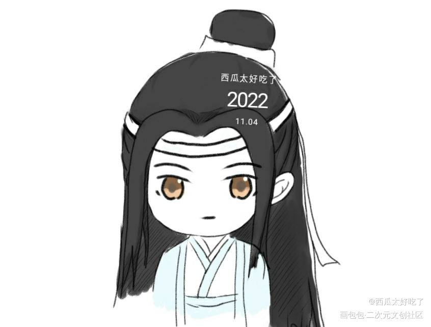 蓝忘机_魔道祖师蓝忘机绘画作品