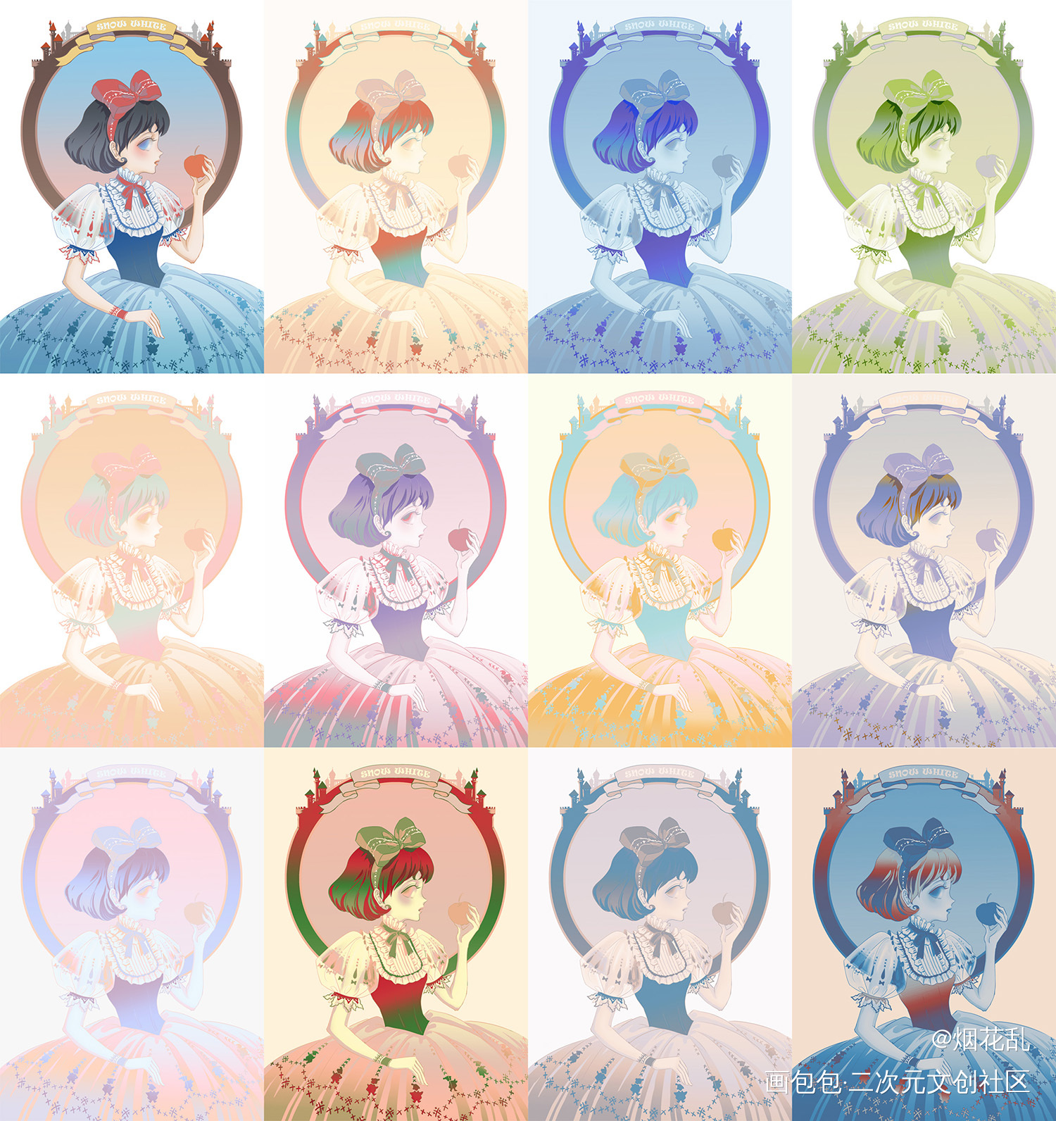 魔镜里的白雪公主_白雪公主日系绘画作品