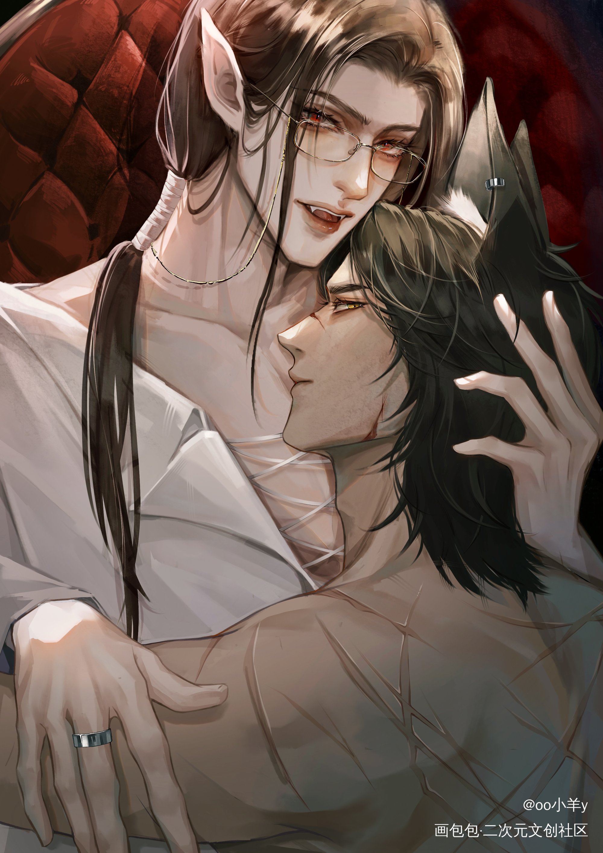 顾总生日快乐！_针锋对决188男团原顾顾青裴原炀手绘绘画作品
