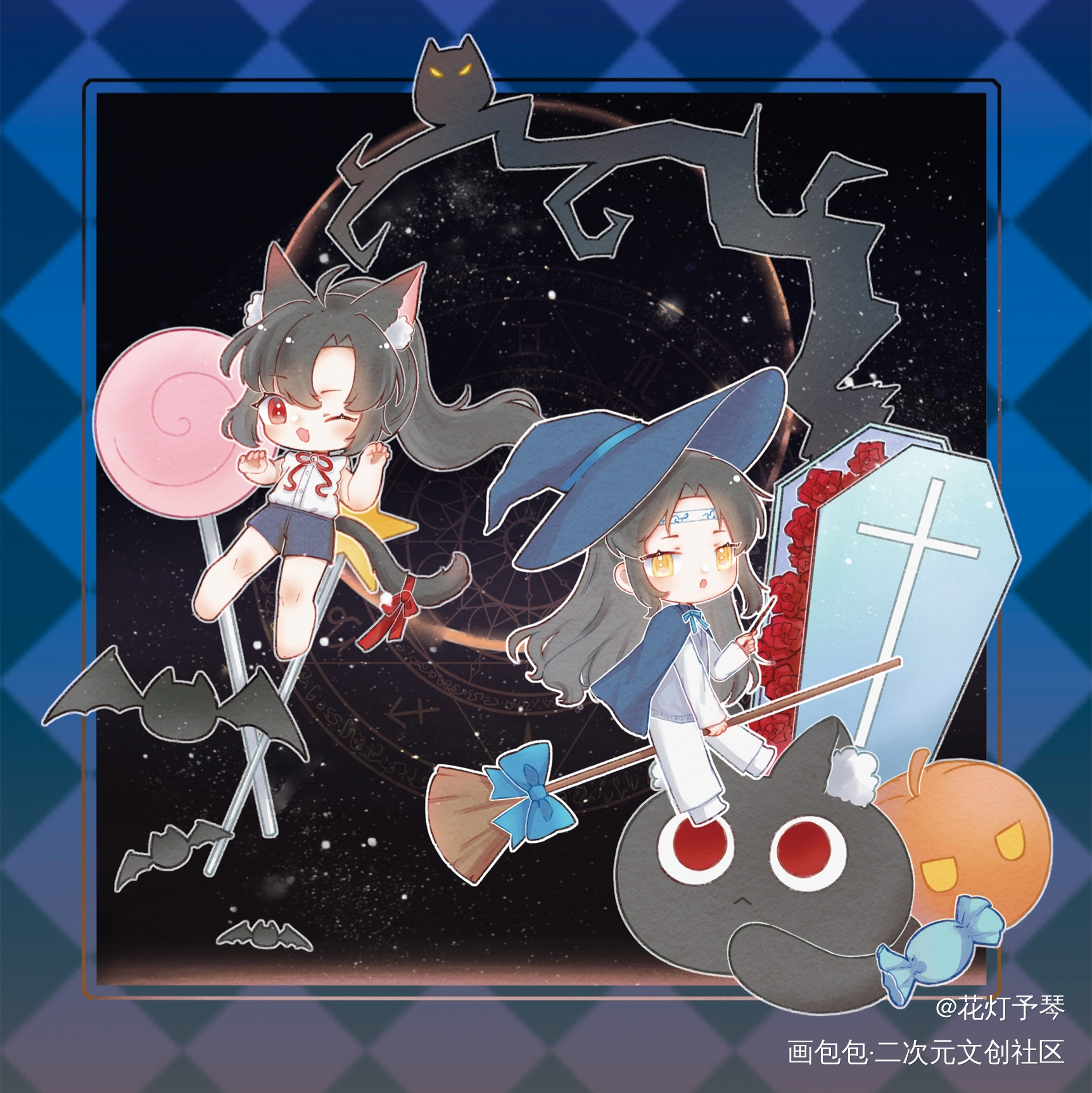 _魔道祖师忘羡蓝忘机魏无羡绘画作品