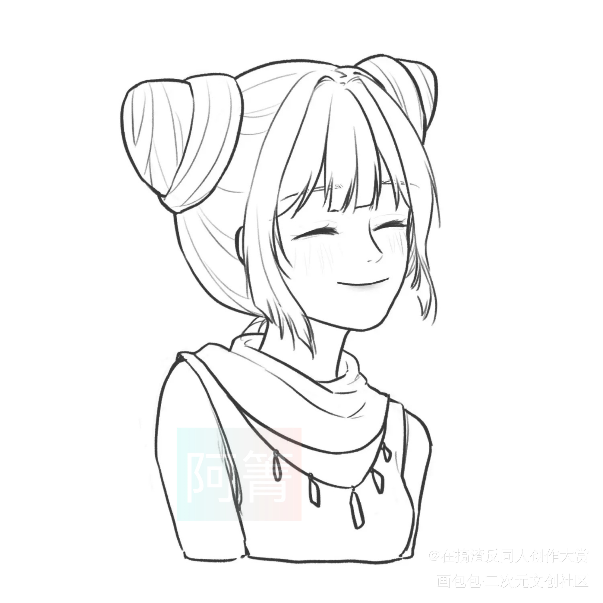 女性配角草头_魔道祖师绵绵温情阿箐罗青羊绘画作品