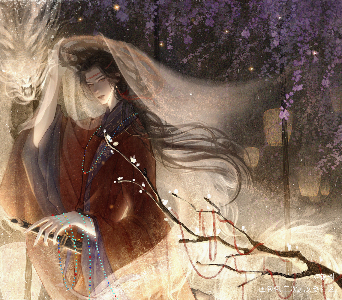 他独自走过五千年_黑塔利亚王耀板绘涂古风aph绘画绘画作品