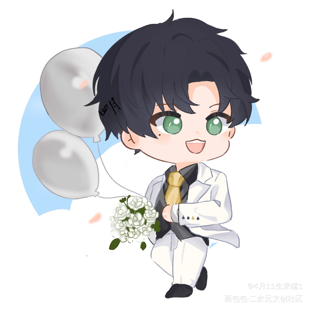 六连小一宝宝😘_光与夜之恋萧逸Q版我要上首推绘画作品