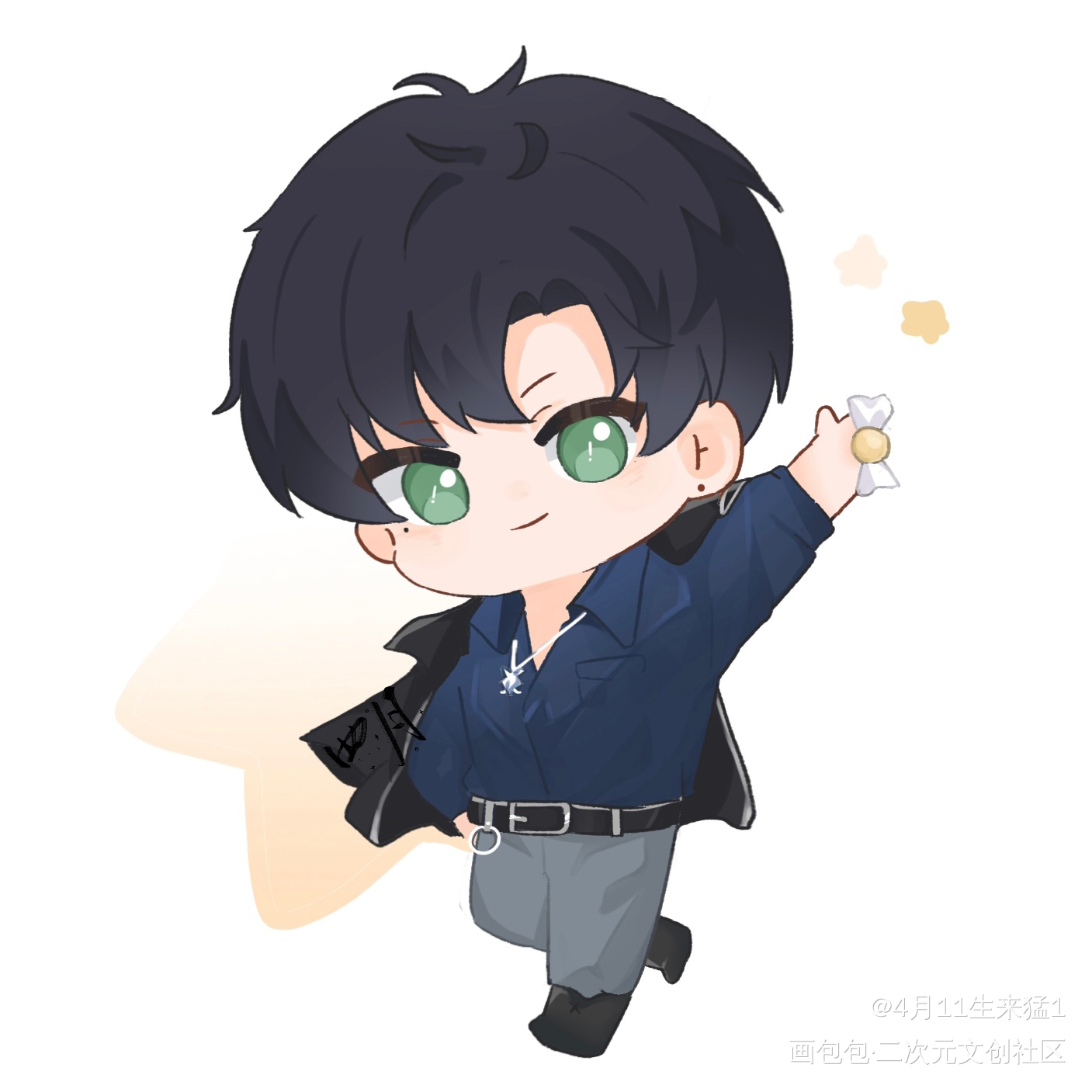 六连小一宝宝😘_光与夜之恋萧逸Q版我要上首推绘画作品