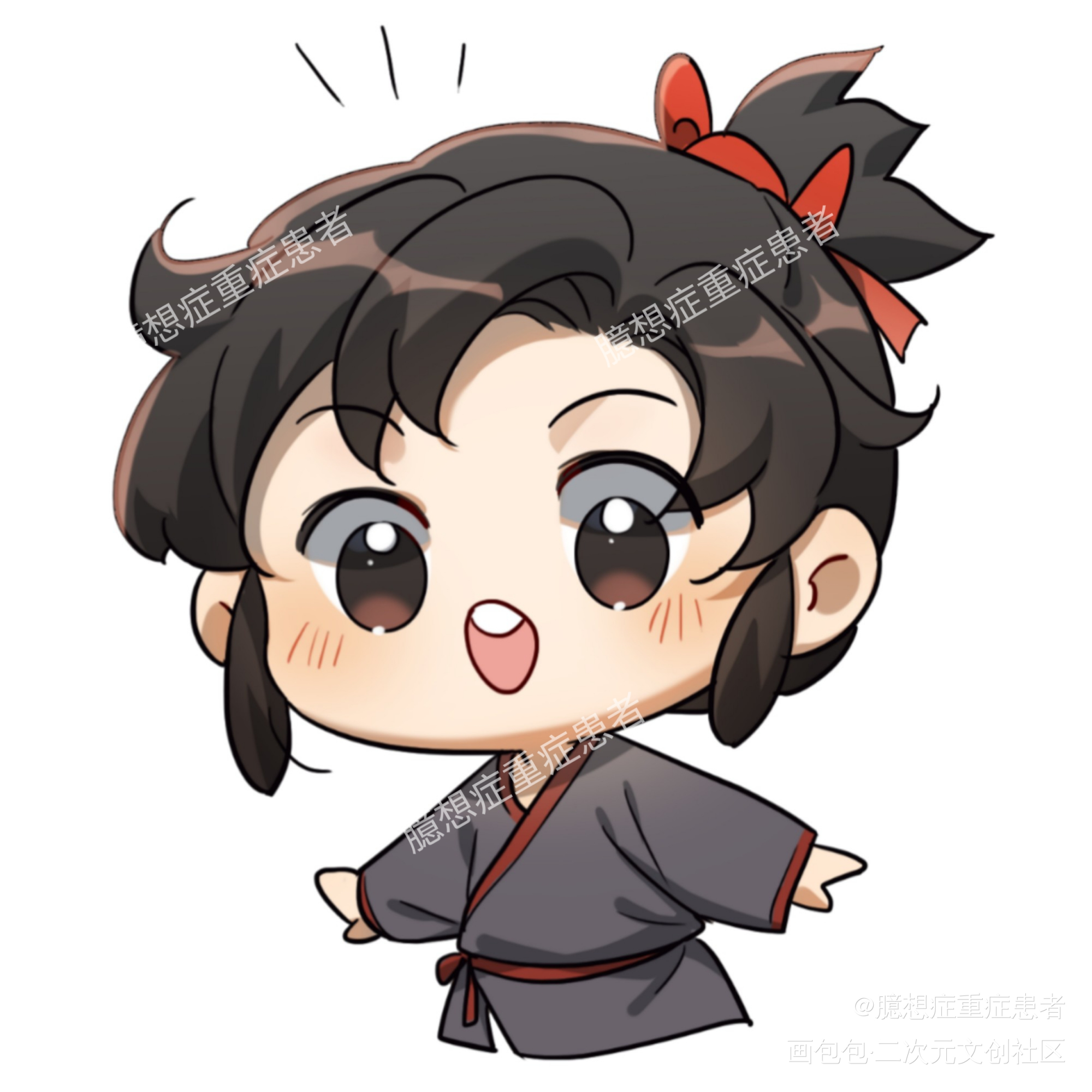 童年羡_魔道祖师忘羡魏无羡Q版我要上首推墨香铜臭绘画作品