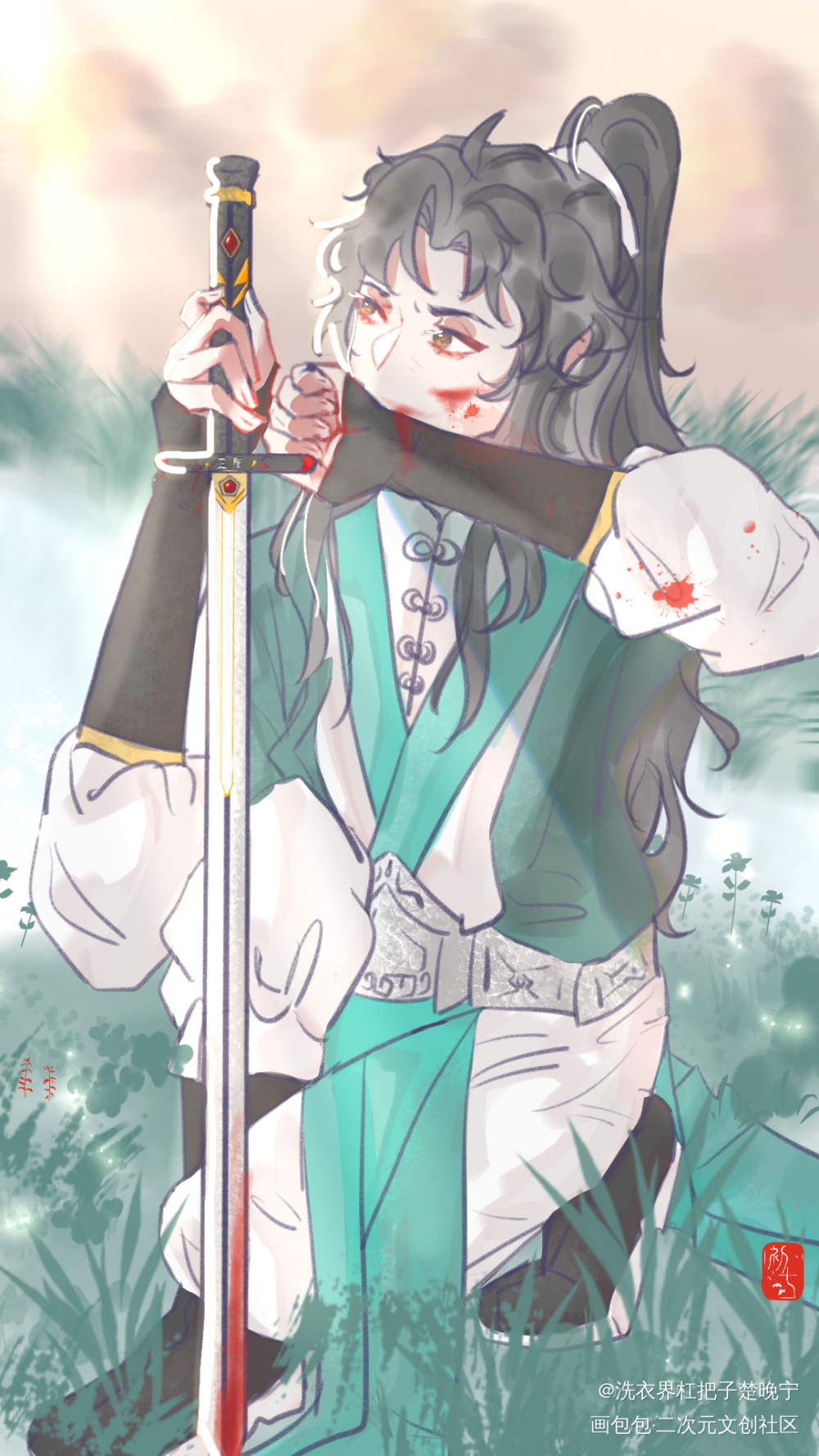 “这个时辰师尊在做什么呢？”_人渣反派自救系统冰秋洛冰河古风平涂板绘绘画作品