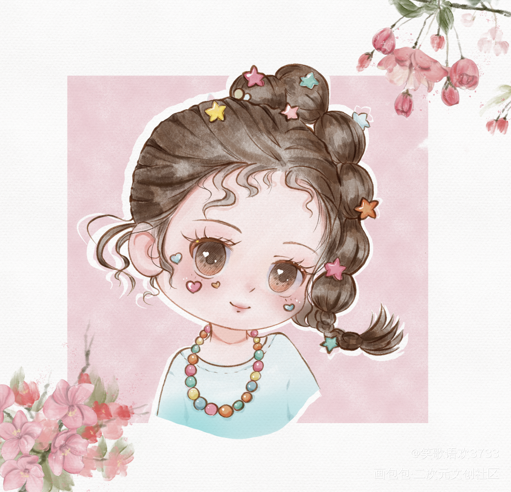 可爱水彩风头像_板绘涂水彩绘画作品