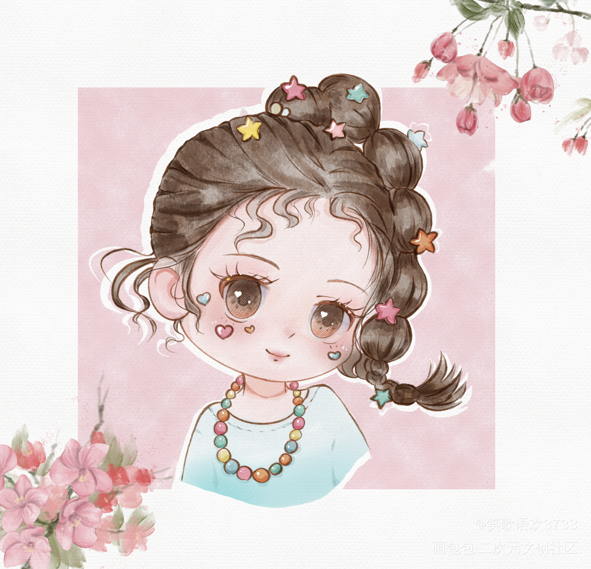 可爱水彩风头像_板绘涂水彩绘画作品