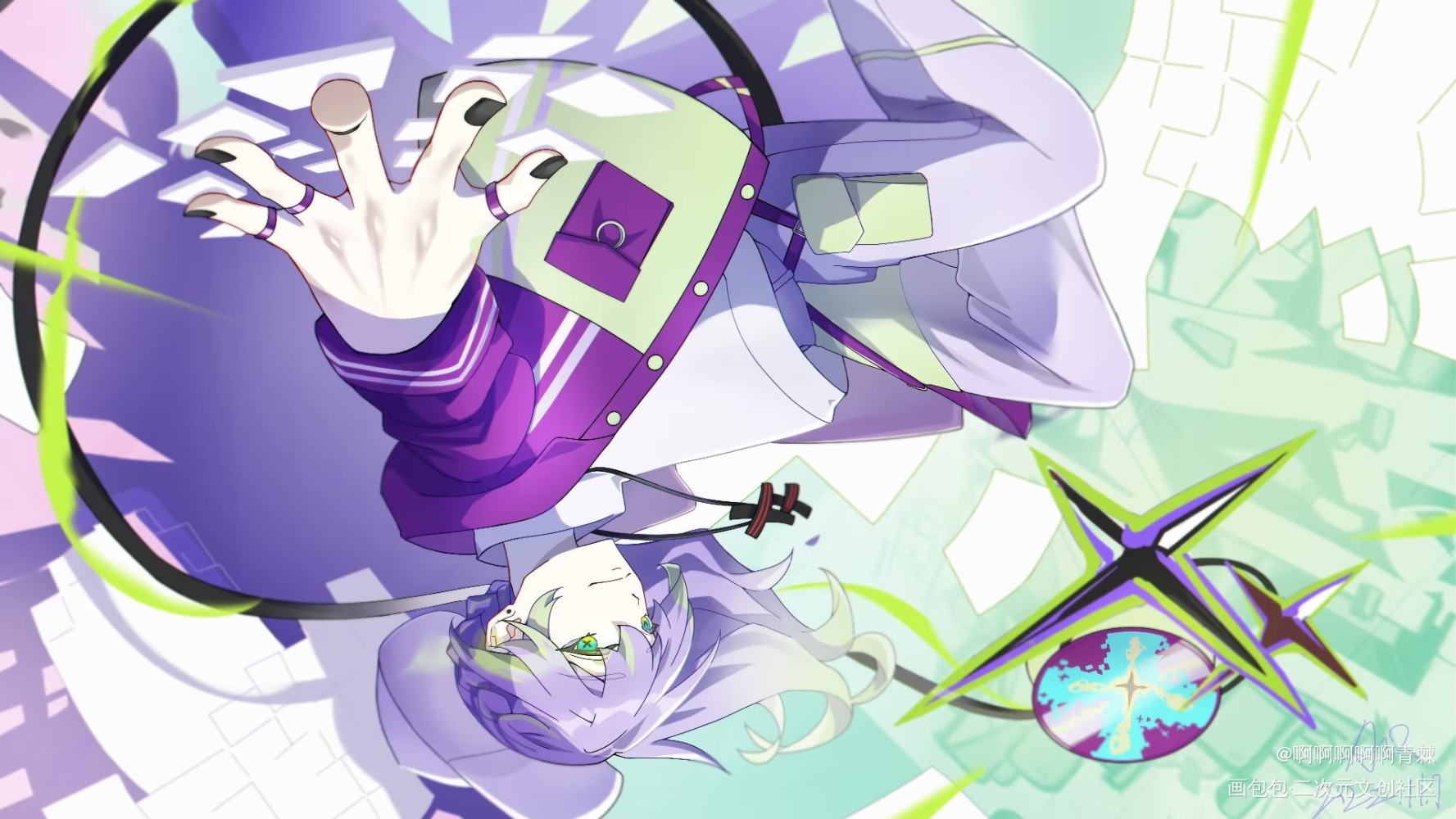 溜溜球系列五—空间终端_个人设计插画创意原创角色插画二次元板绘绘画作品