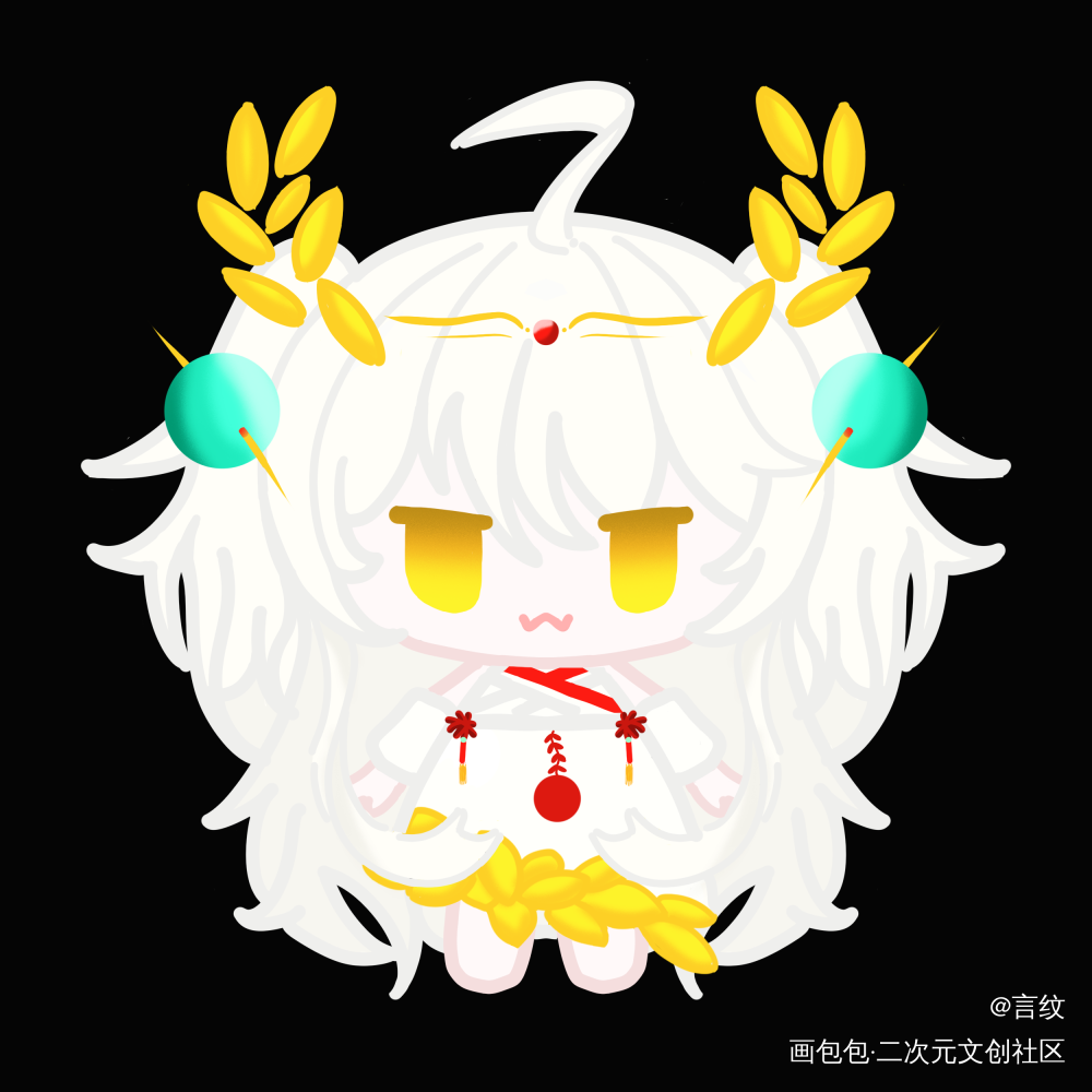食之契约——米饭_食之契约板绘涂QQ人绘画作品