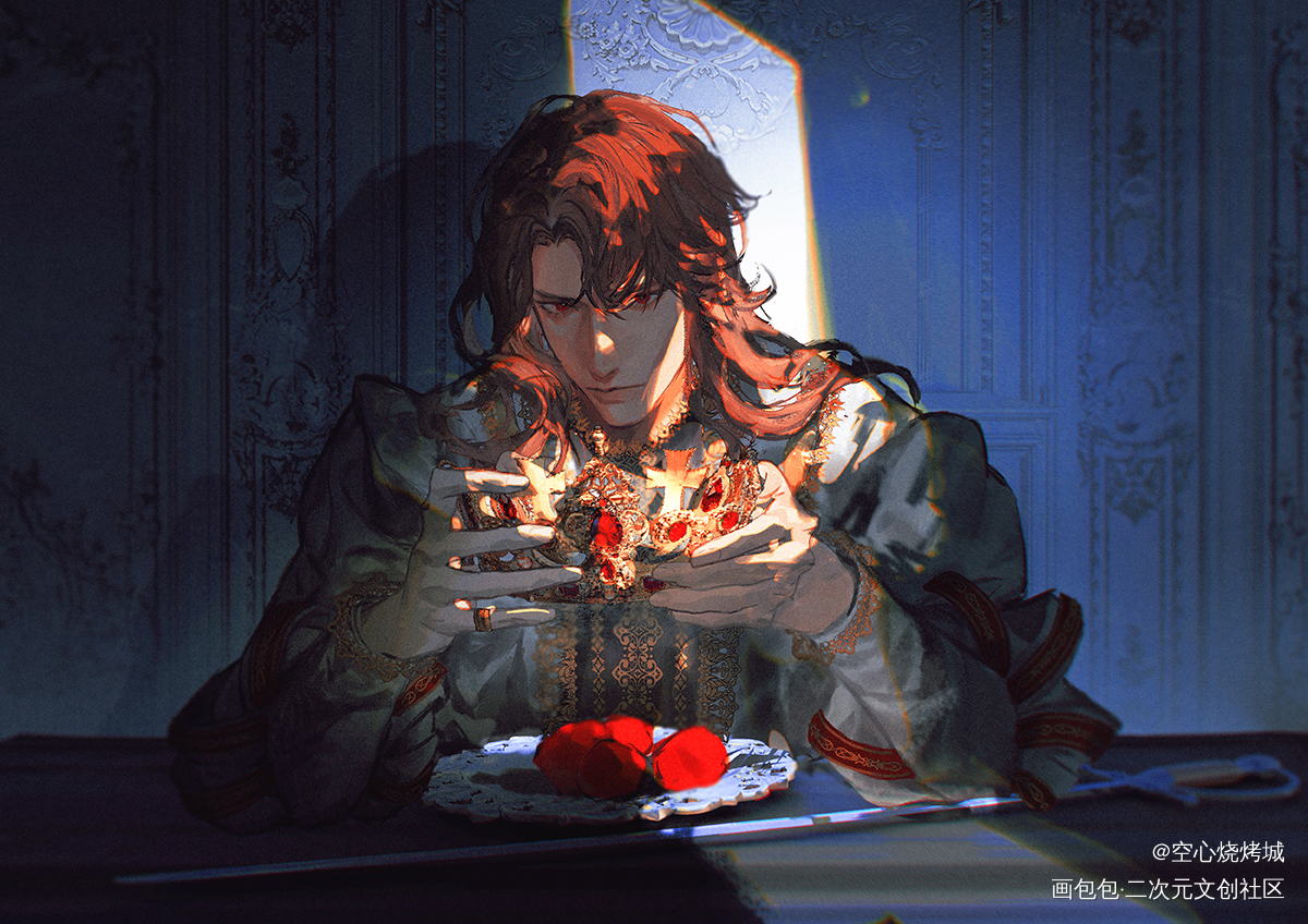 👑_光与夜之恋陆沉板绘涂绘画作品