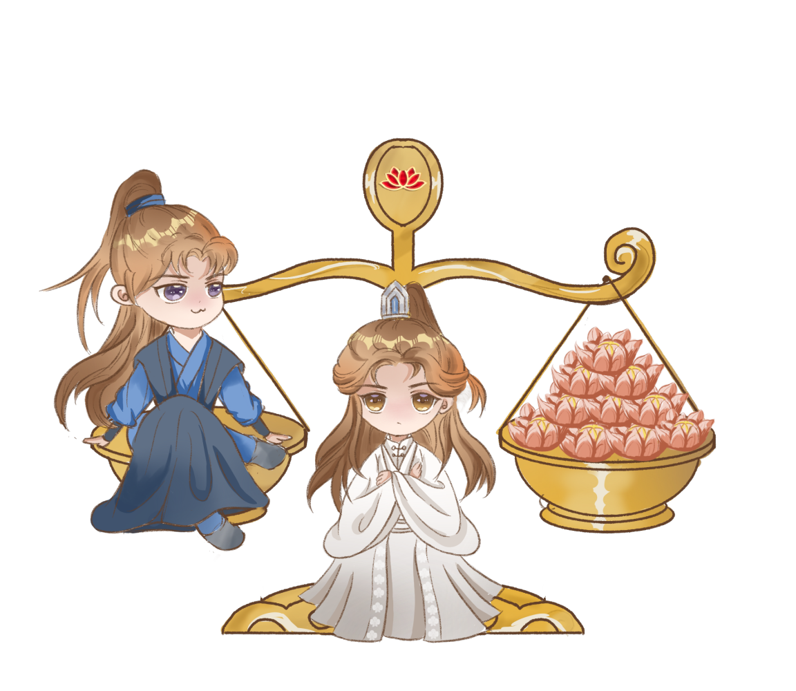 【燃晚】十二星座之天秤座_二哈和他的白猫师尊燃晚墨燃楚晚宁板绘涂绘画作品
